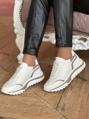 білі шкіряні жіночі кросівки Emeli 1155-21 22411111446 фото - брендові жіночі кросівки розпродаж