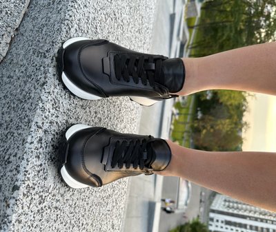 Кожаные черные женские кроссовки Emeli 1155-1 1441163446 фото - кроссовки женские распродажа