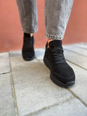 Замшеві чорні жіночі кросівки Emeli 915-3 711115246 фото - брендові жіночі кросівки розпродаж