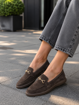Жіночі Коричневі Замшеві Лофери Emeli Imperia Brown Suede 1013-13 фото - брендові жіночі кросівки розпродаж