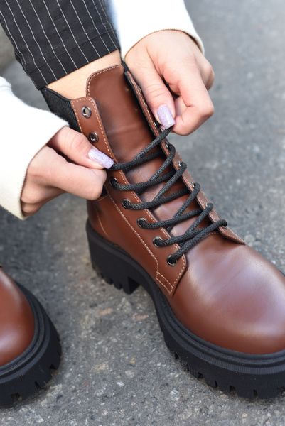 Шкіряні коричневі жіночі черевики Emeli 1415/8 931131446 фото - брендові жіночі кросівки розпродаж