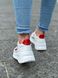шкіряні білі кросівки вставкою червоний лак 3501-405 1253478753 фото 2 - каталог жіночого взуття