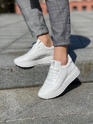 Білі шкіряні жіночі кросівки Emeli 821-111 3633873664 фото - брендові жіночі кросівки розпродаж