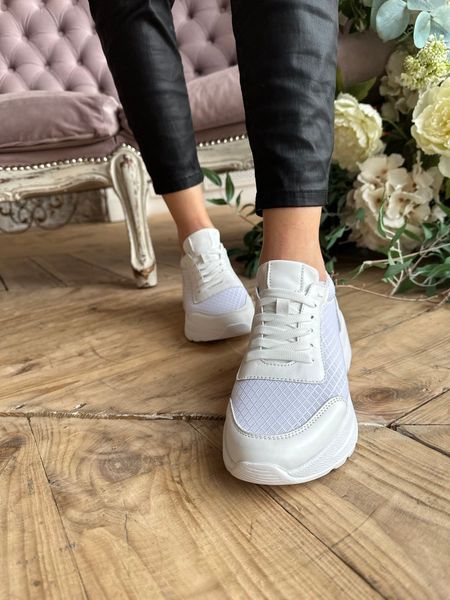 Білі сіткою жіночі кросівки Emeli 822-033 21011103046 фото - брендові жіночі кросівки розпродаж