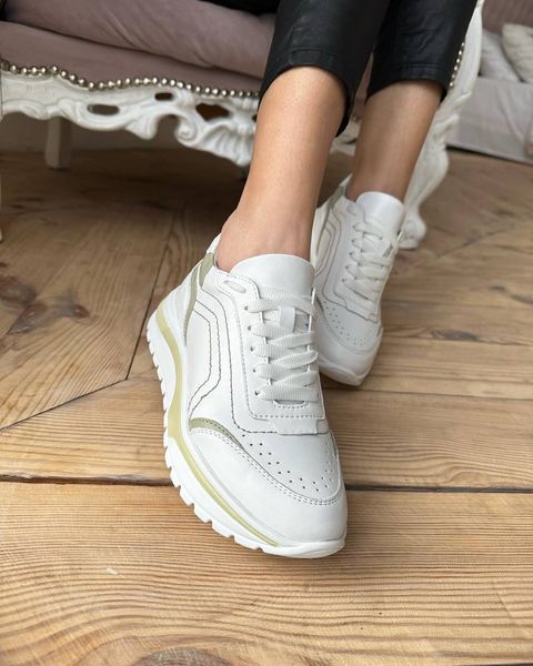 Білі жіночі шкіряні кросівки Emeli 1155-03 4362457335 фото - брендові жіночі кросівки розпродаж