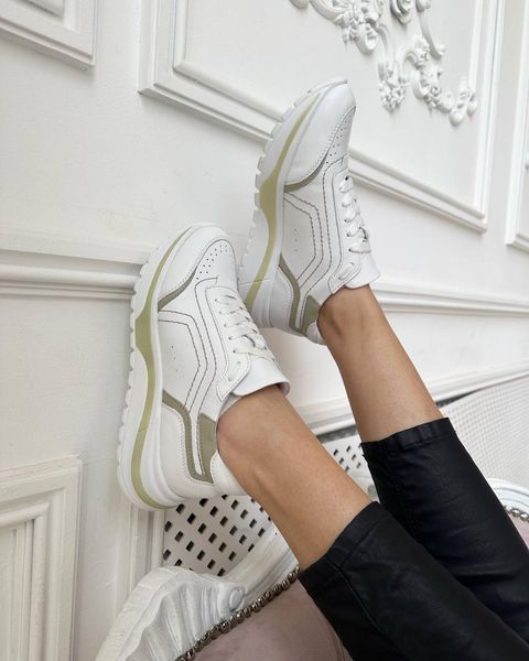 Білі жіночі шкіряні кросівки Emeli 1155-03 4362457335 фото - брендові жіночі кросівки розпродаж