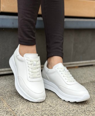 Шкіряні Жіночі Білі Кросівки Emeli 088-5 2314562 фото - брендові жіночі кросівки розпродаж