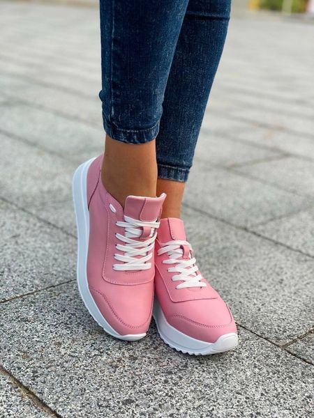 Рожеві Шкіряні жіночі кросівки Emeli 915-025 262727226543 фото - брендові жіночі кросівки розпродаж