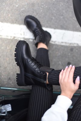 Черные кожаные женские ботинки  на меху Emeli 2002 781119646 фото - кроссовки женские распродажа