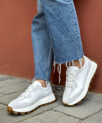 Білі кросівки вставкою білий замш 171-112 143423423 фото - брендові жіночі кросівки розпродаж