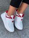 Білі з червоною вставкою жіночі шкіряні кросівки Emeli 701-17 54654623225521 фото 1 - каталог жіночого взуття