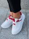 Білі з червоною вставкою жіночі шкіряні кросівки Emeli 701-17 54654623225521 фото 2 - каталог жіночого взуття