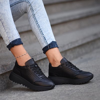 Чорні жіночі кросівки Emeli 1155/8 1821186246 фото - брендові жіночі кросівки розпродаж