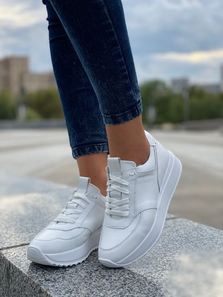 Білі  жіночі шкіряні кросівки Emeli 701-7 3546357345 фото - брендові жіночі кросівки розпродаж