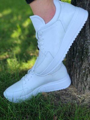 Белые кожаные женские кроссовки Emeli 047-10 4364245777337 фото - кроссовки женские распродажа