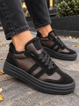 Жіночі зимові кеди Emeli Dark Mocha 823-53 фото - брендові жіночі кросівки розпродаж
