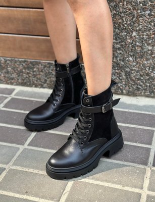 Шкіряні чорні жіночі черевики Emeli 1717-01 534676765482 фото - брендові жіночі кросівки розпродаж