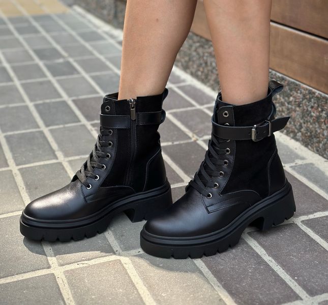 Шкіряні чорні жіночі черевики Emeli 1717-01 534676765482 фото - брендові жіночі кросівки розпродаж