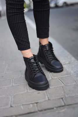 Кожаные черные женские ботинки Emeli 0507-1 971134446 фото - кроссовки женские распродажа