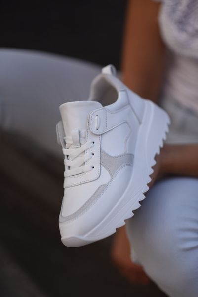 Білі жіночі шкіряні кросівки Emeli 055/5 1791184446 фото - брендові жіночі кросівки розпродаж