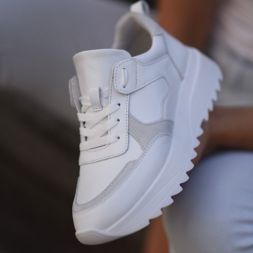 Білі жіночі шкіряні кросівки Emeli 055/5 1791184446 фото - брендові жіночі кросівки розпродаж